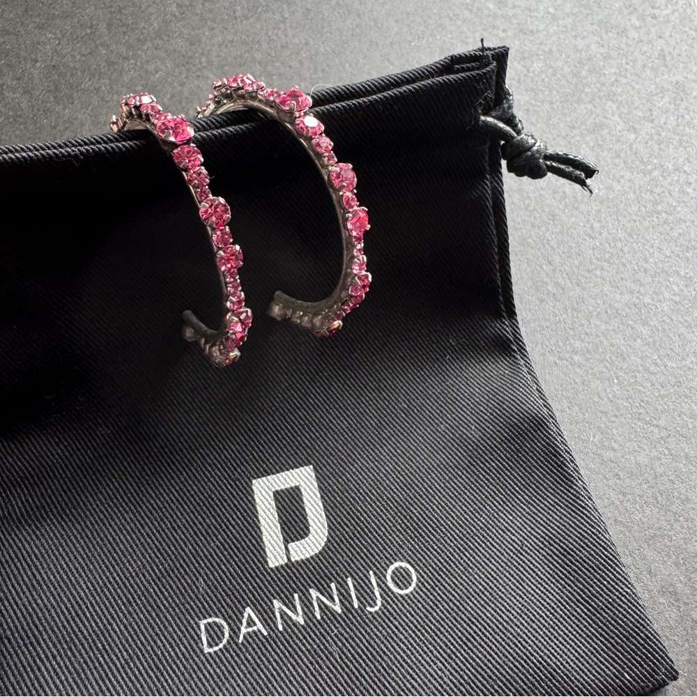DANNIJO Alicia Swarovski Crystal Hoop Earrings - Picture 6 of 7